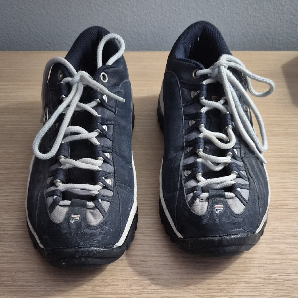 Fila Women Navy and White Lace-Up Sneakers